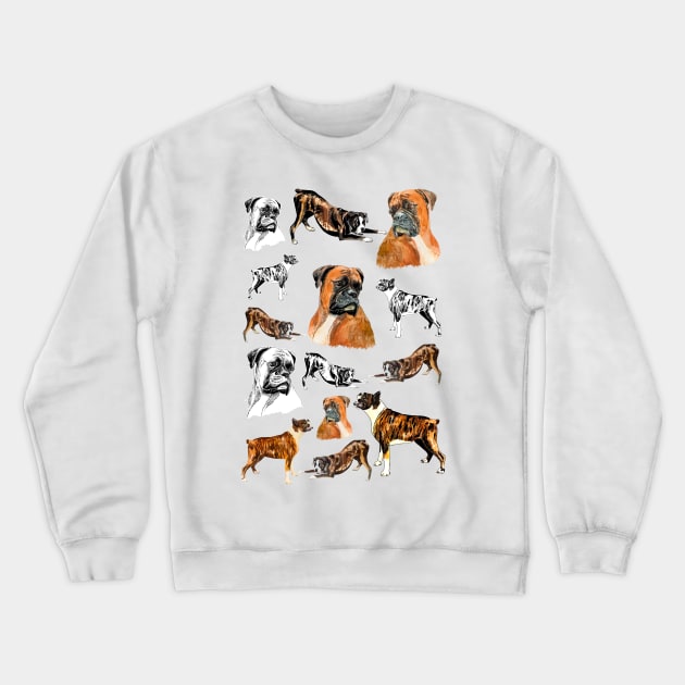 boxer dog Crewneck Sweatshirt by VicaVeresk